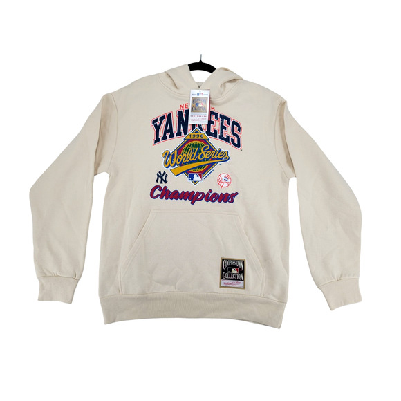 Mitchell & Ness Yankees 1996‎ World Series Hoodie Cream Size M - Picture 1 of 6
